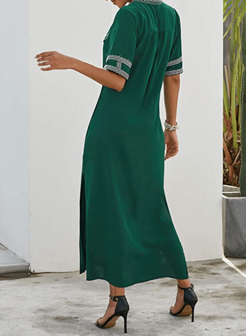 GOSOPIN Women's Summer Cover Up Kaftan Dress (Green)