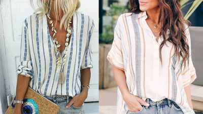 HOTAPEI Women's Casual Cuffed Sleeve Button Down Shirt