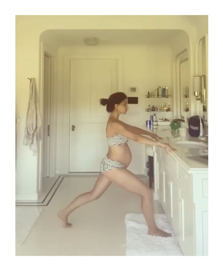 Hilaria Baldwin Pregnant Stars Rocking Bathing Suits in Summer 2020 Baby Bump