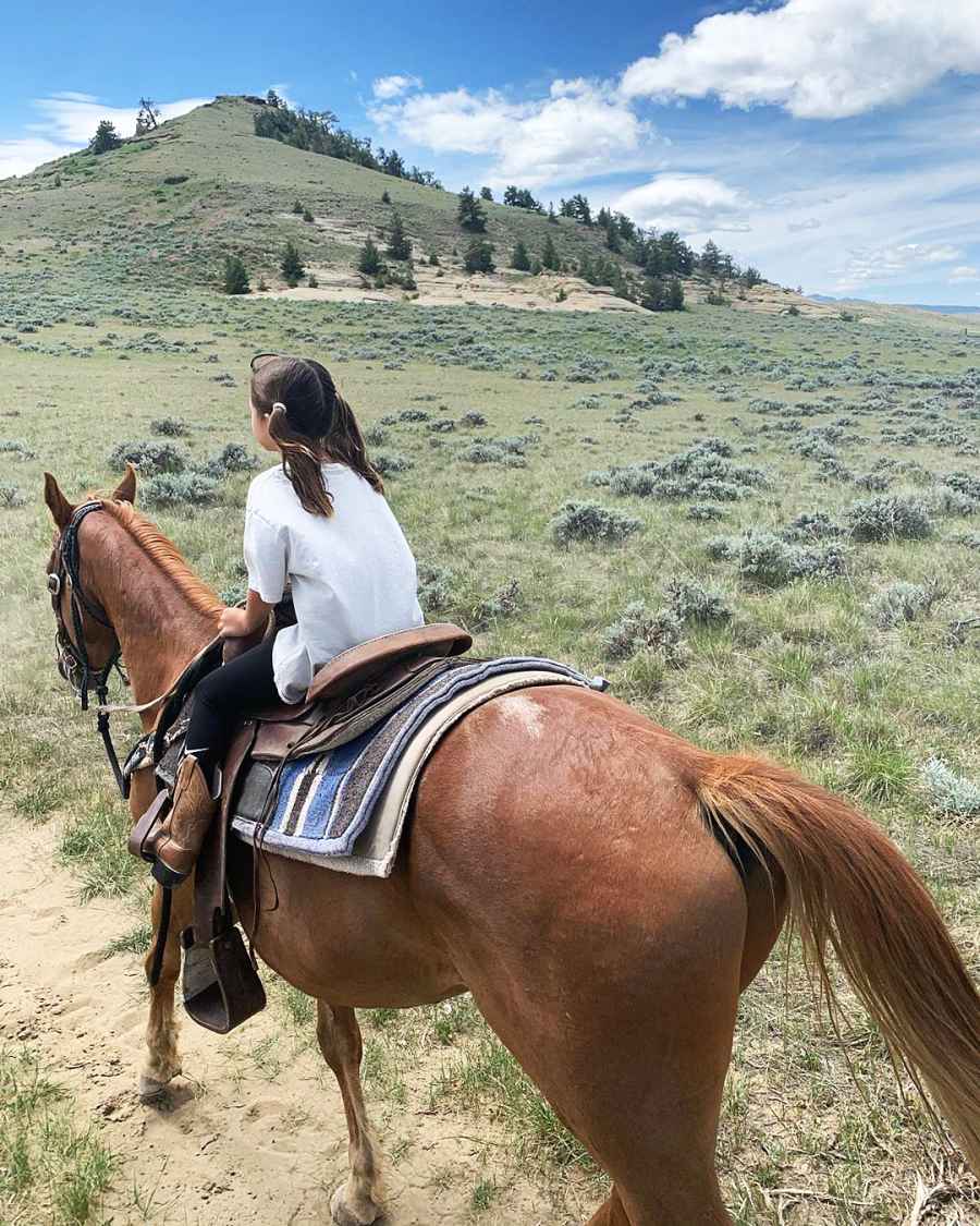 Penelope Disick riding a Horse Inside the Kardashian-Jenner Family Wyoming Trip