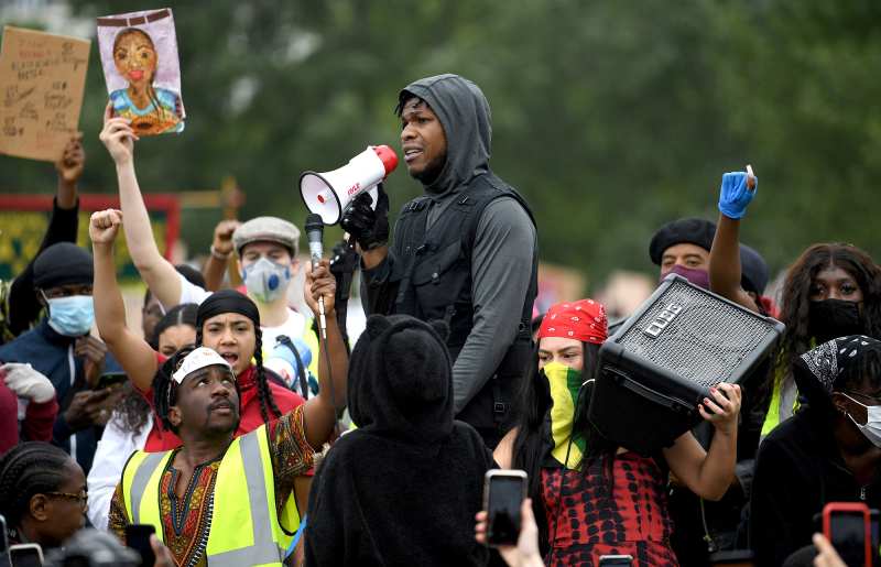 John Boyega protesting Black Lives Matter