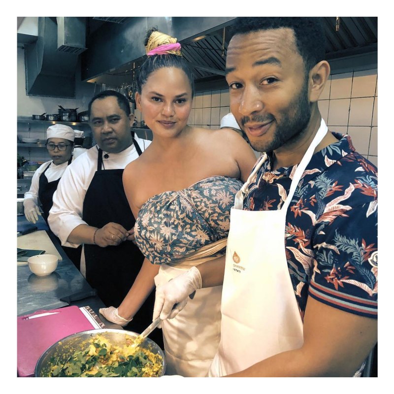 John Legend and Chrissy Teigen Celeb Couples Cooking Together