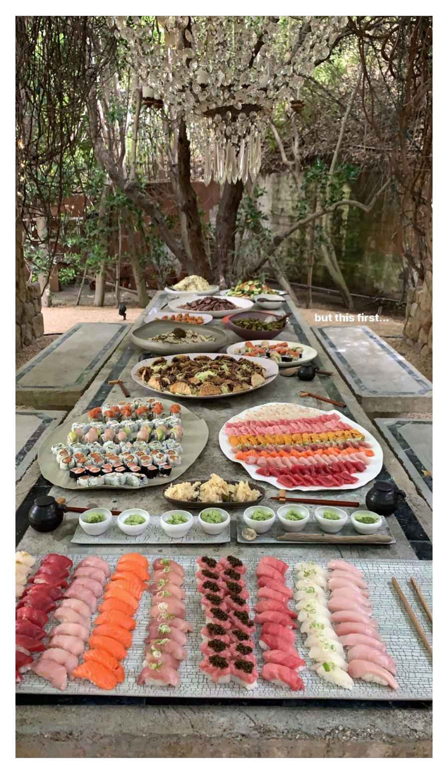 Kourtney Kardashian Shows Off the Most Enviable Sushi Spread