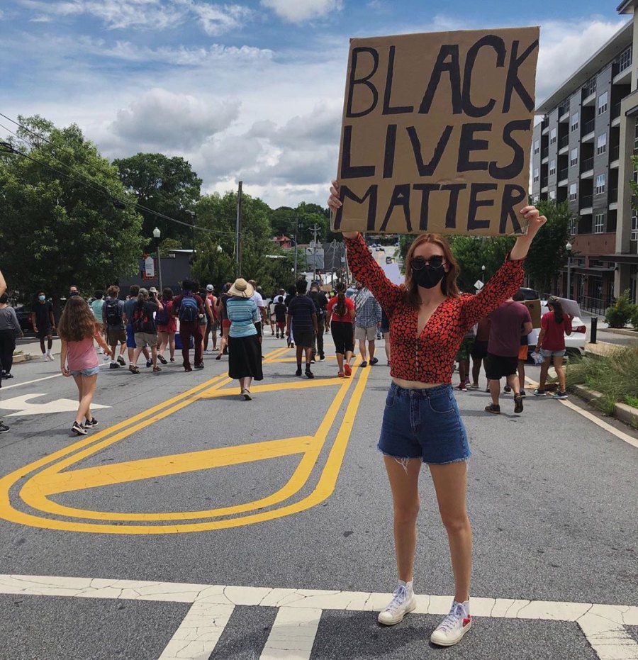 Maddison Brown protesting BLM