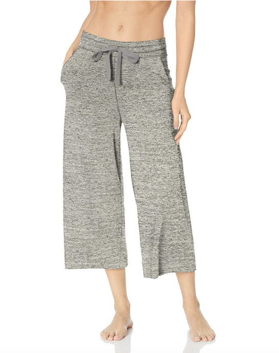 Mae Women's Loungewear Supersoft French Terry Cropped Pant (Heather Grey)