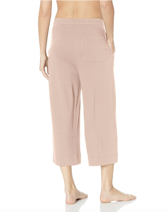 Mae Women's Loungewear Supersoft French Terry Cropped Pant (Rose Pink)