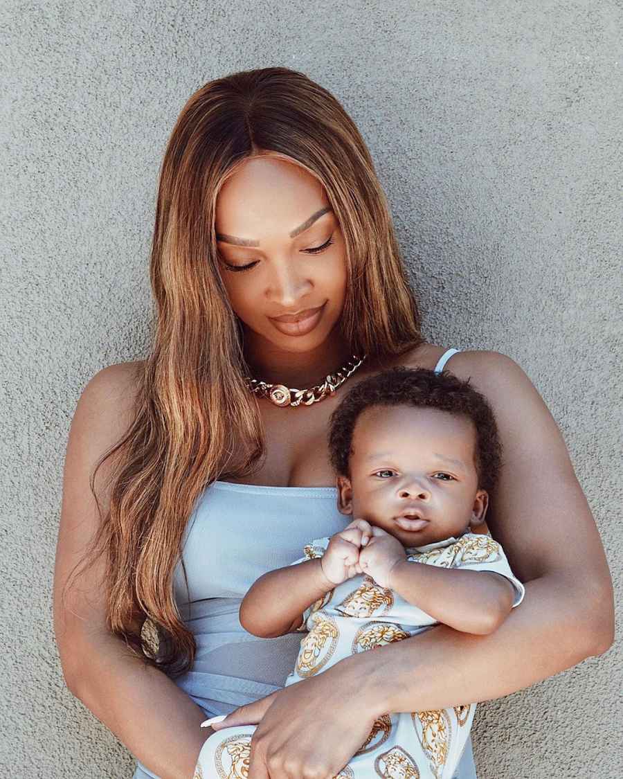 Malika Haqq and son Ace in Versace Onesie