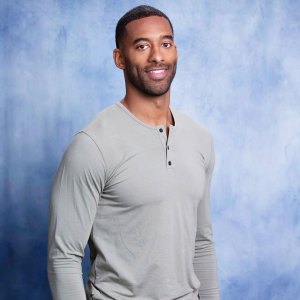 Matt James Becoming the First Black Bachelor Casting News Blue Background