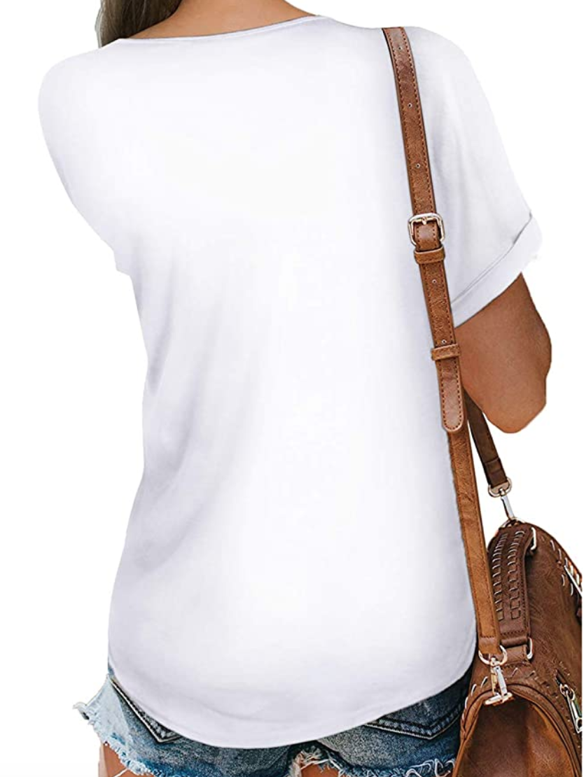 NSQTBA Women's V Neck Wrap Top