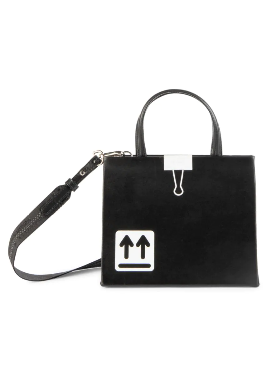 Off-White Baby Binder Clip Leather Box Bag