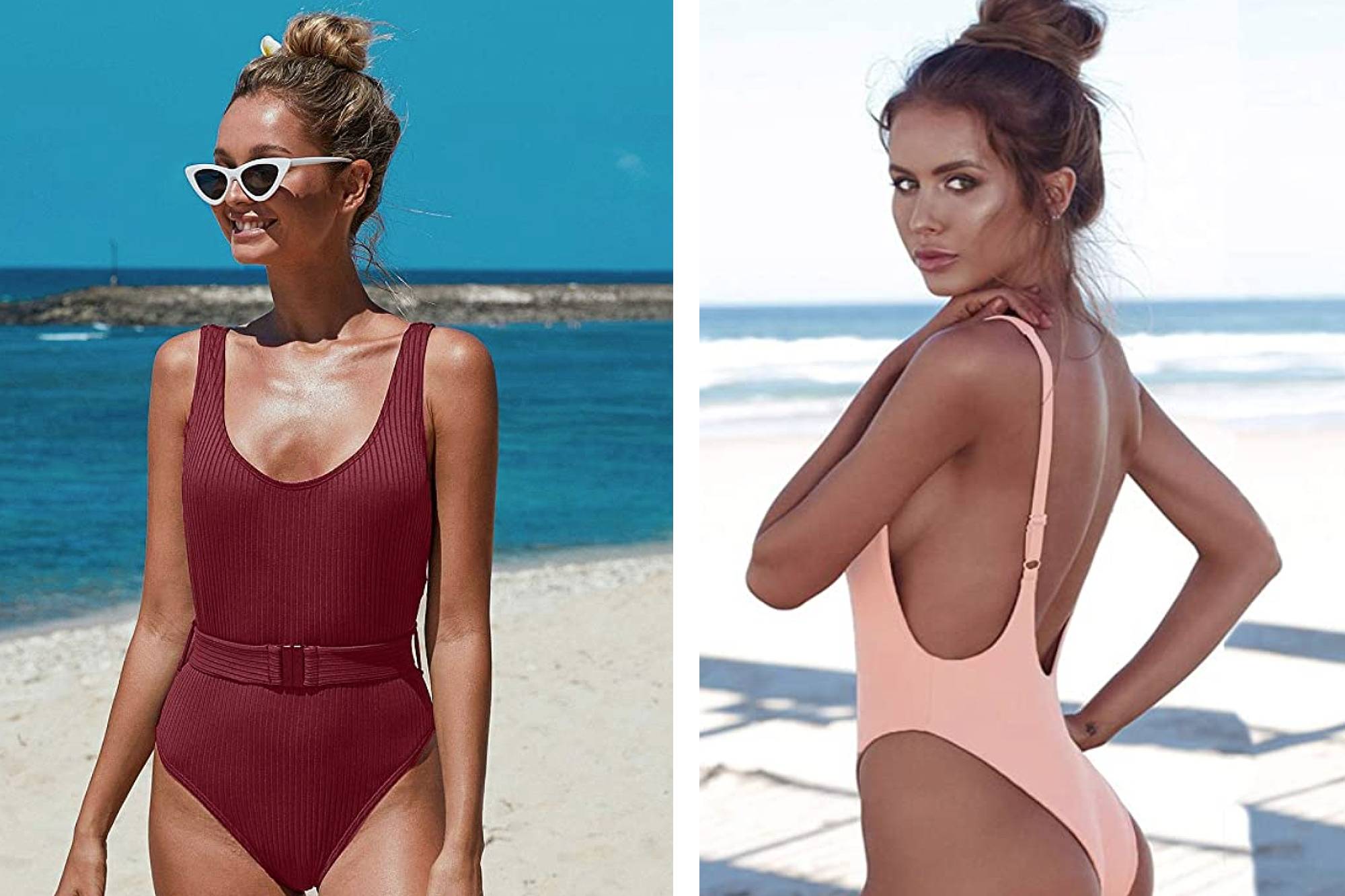 PRETTYGARDEN Women's One Piece Tummy Control U Neck Backless Swimsuit