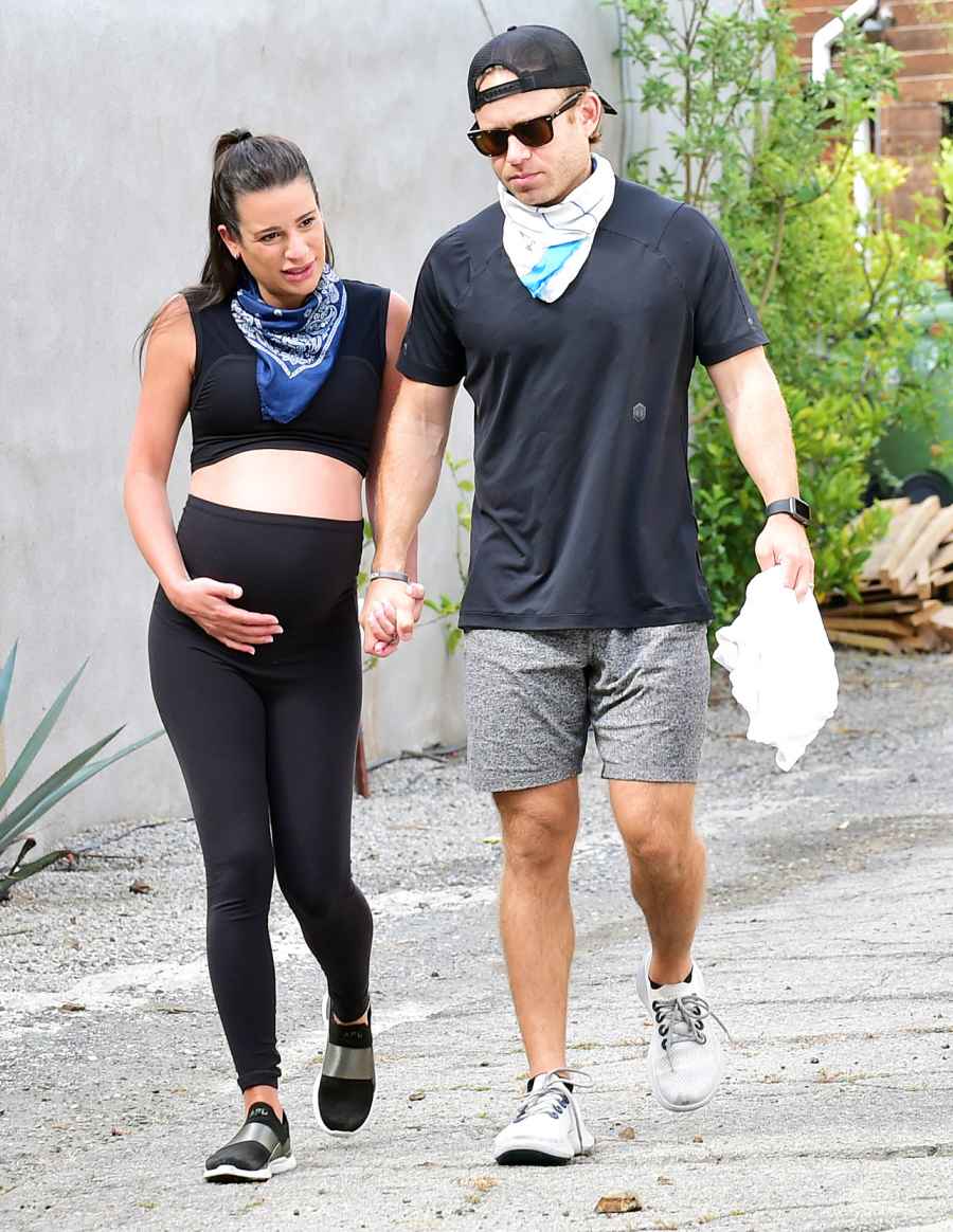 Pregnant Lea Michele Steps Out for 1st Time Since Glee Scandal With Husband Zandy Reich