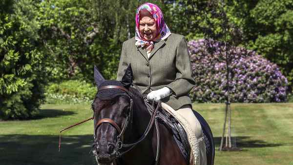 Queen Elizabeth II Goes Horseback Riding Self-Isolating Windsor Castle