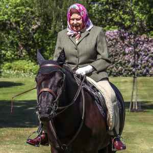 Queen Elizabeth II Goes Horseback Riding Self-Isolating Windsor Castle