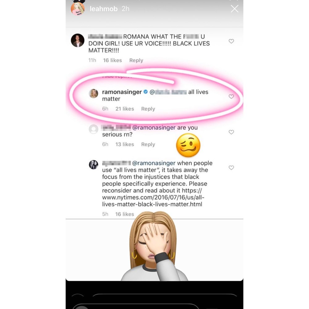 Real-Housewives-Of-New-York-Leah-McSweeney-Puts-Ramona-Singer-on-Blast-for-Saying-All-Lives-Matter-Amid-Feud-Instagram censored