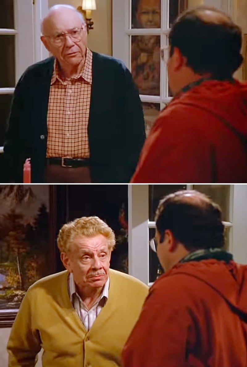 John Randolph as Frank Costanza on Seinfeld and Jerry Stiller as Frank Costanza on Seinfeld TV Shows That Recast Characters