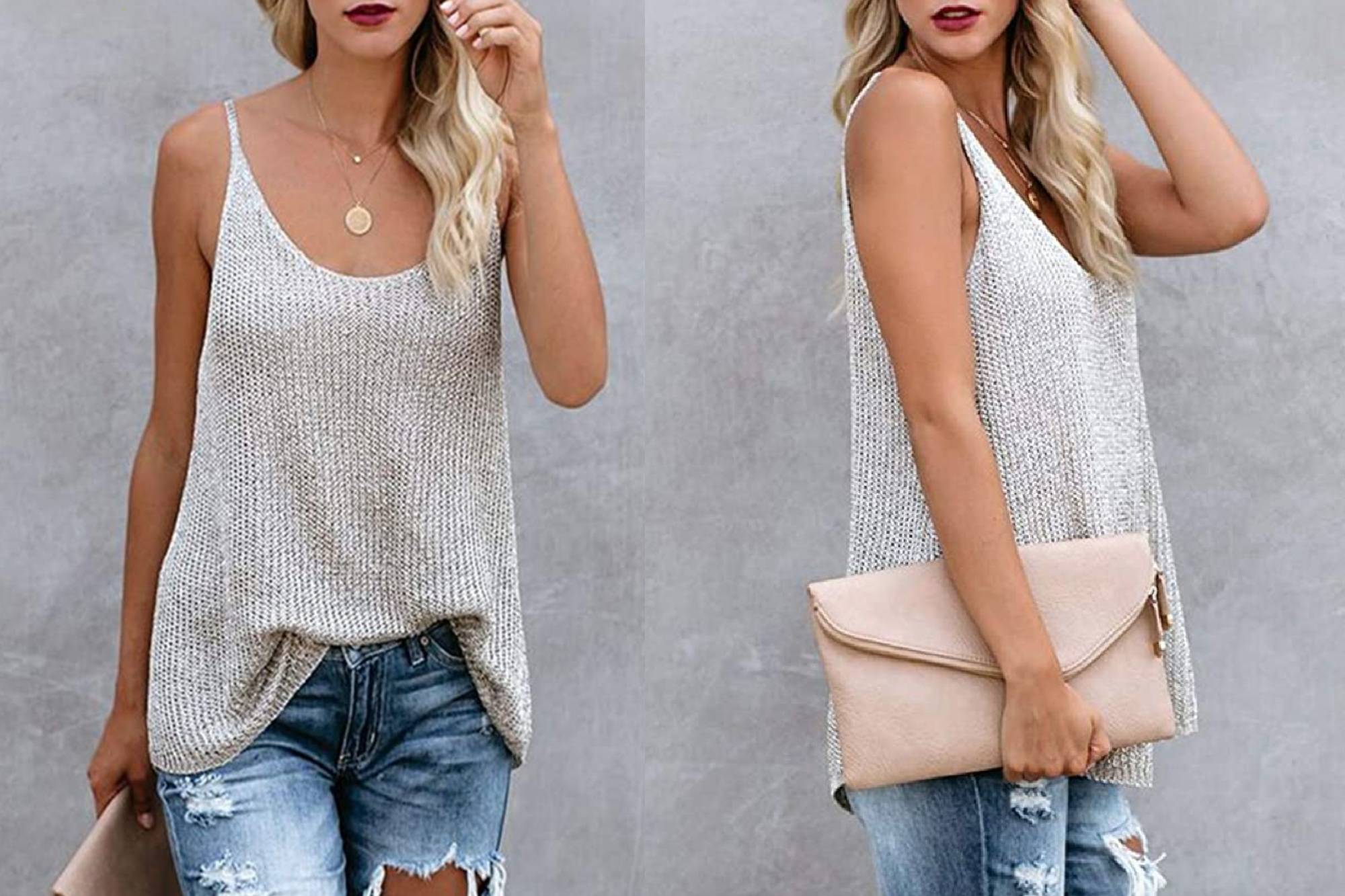 Sherrylily Women Oversize Scoop Neck Tank Top