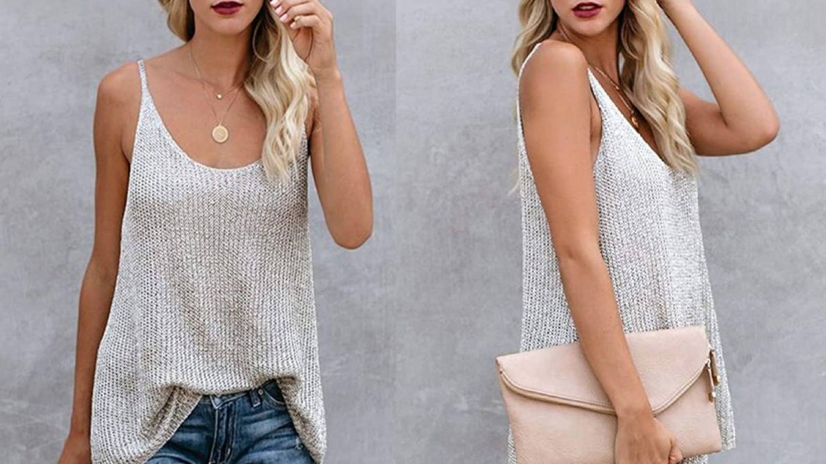 Sherrylily Women Oversize Scoop Neck Tank Top