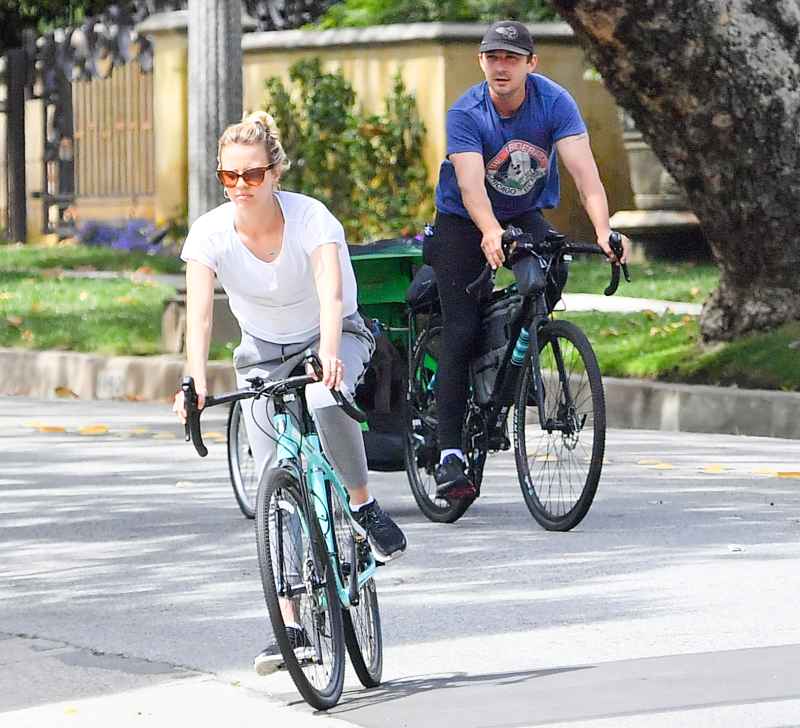 Shia Labeouf and his wife Mia Goth bike riding
