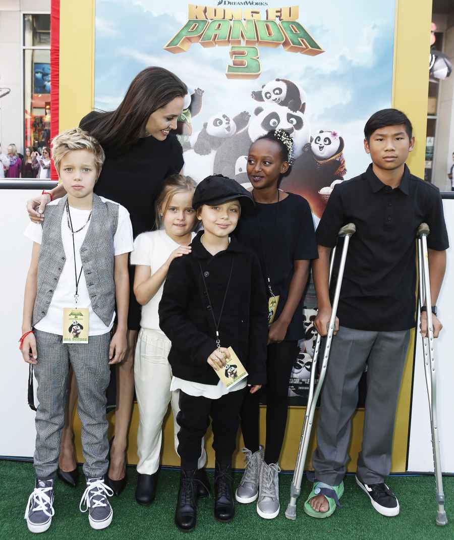 Shiloh Jolie-Pitt, Angelina Jolie, Vivienne Jolie-Pitt, Knox Leon Jolie-Pitt, Zahara Jolie-Pitt, Pax Jolie-Pitt