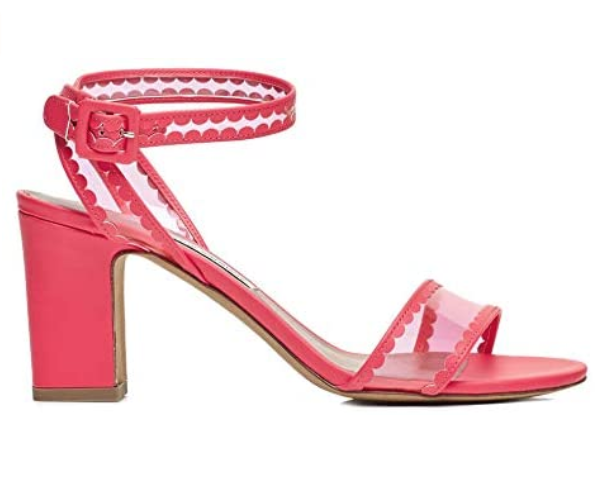 Tabitha Simmons 'Leticia Frill' Block Heel Sandal (Pink Fluo)