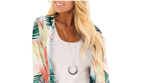 PINKMSTYLE Floral Print Kimono Loose Cardigan