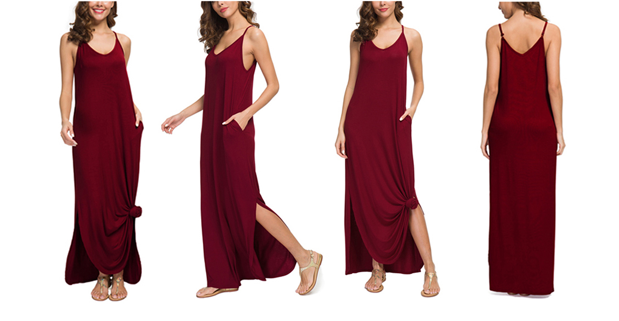 GRECERELLE Summer Casual Loose Maxi Dress With Pockets