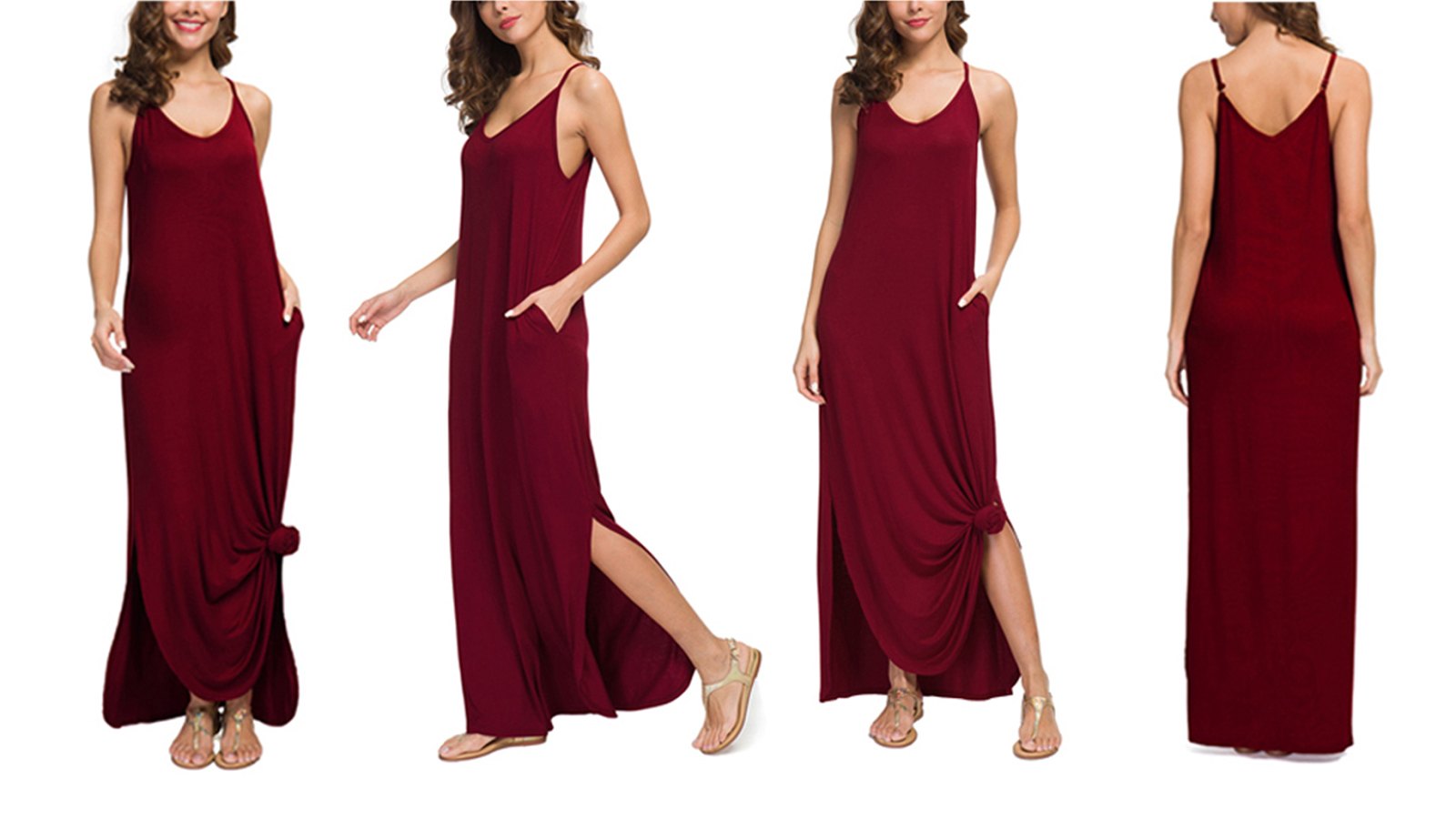 GRECERELLE Summer Casual Loose Maxi Dress With Pockets