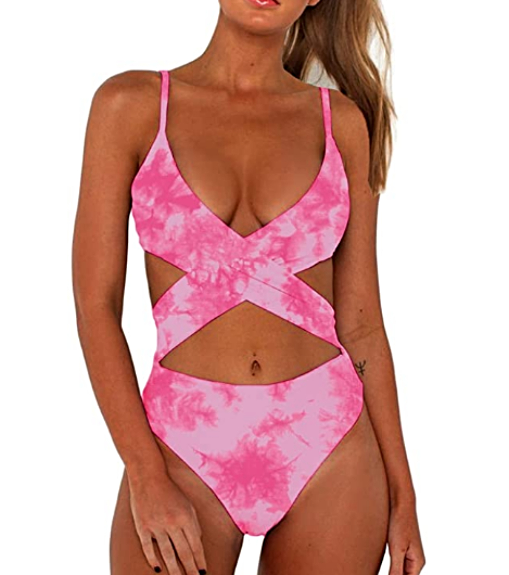CHYRII Sexy Criss Cross High Waisted Cut Out One Piece Swimsuit