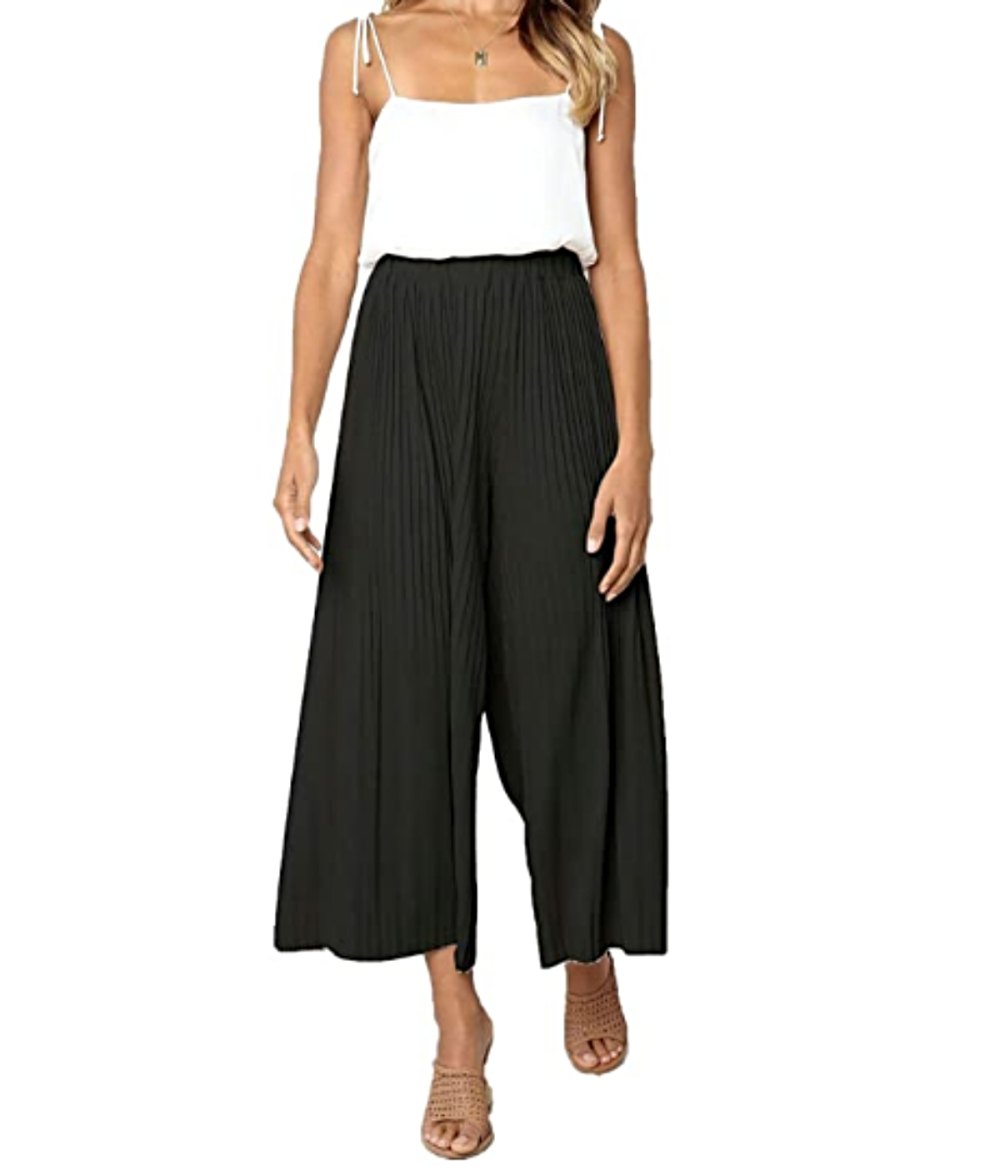 HZSONNE Solid Lightweight Flowy Wide Leg Pants
