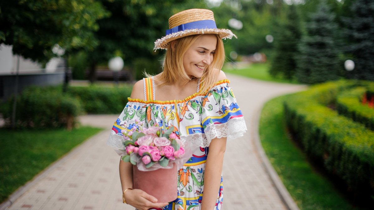 summer boho dress stock photo