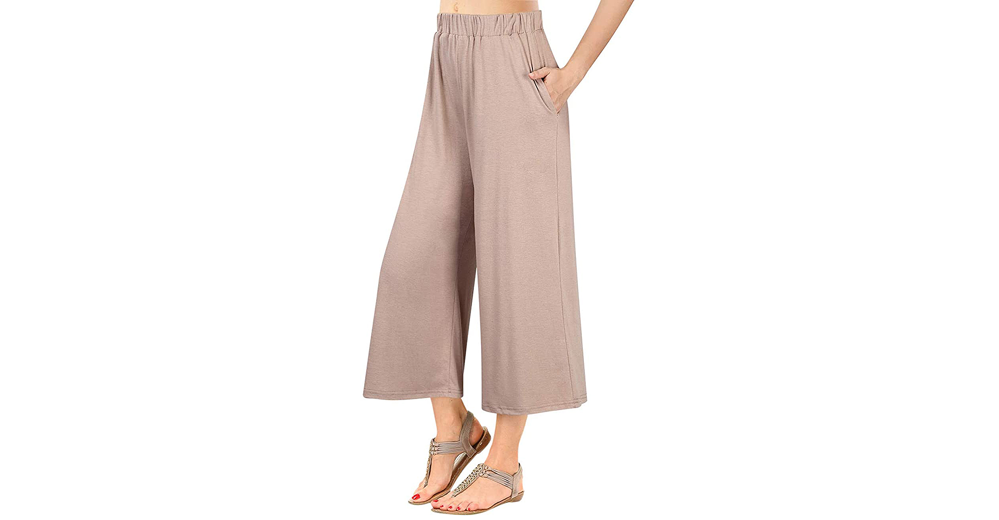 GlorySunshine Women’s Elastic Waist Palazzo Wide Leg Pants