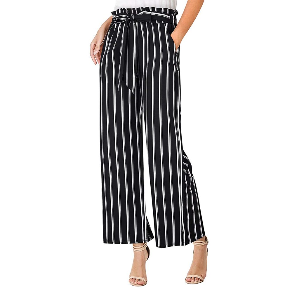 GlorySunshine Women’s Elastic Waist Palazzo Wide Leg Pants