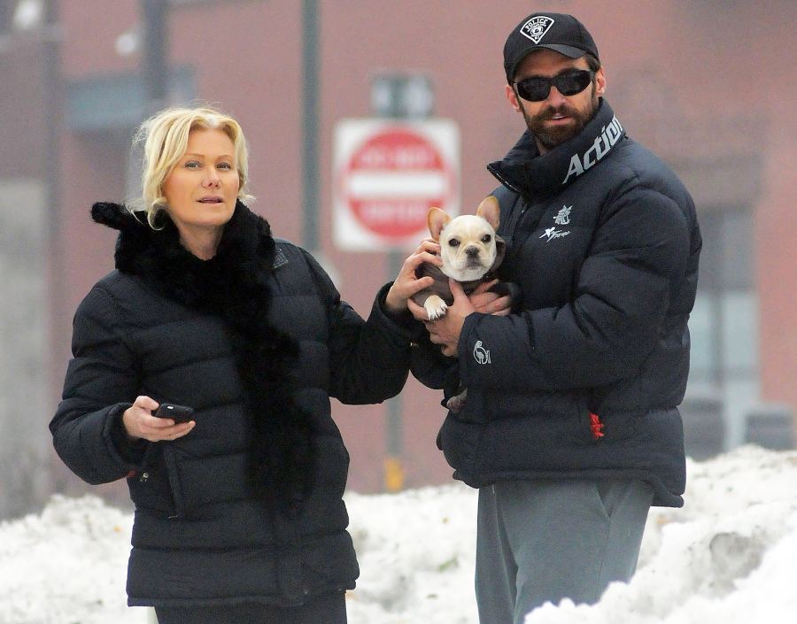 Hugh Jackman Debora-Lee Furness and their french bulldog Mochi Celebrities Who Have Pets With Food-Inspired Names