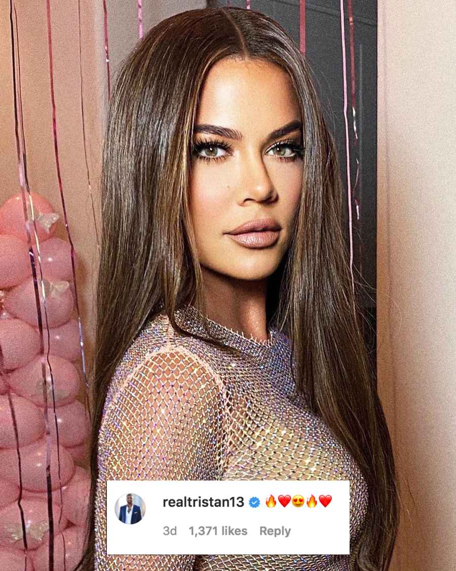 Tristan Thompson Lets Emojis Do The Talking on Khloe Kardashian Brown Hair Photo All the Times Tristan Thompson Has Flirted With Khloe Kardashian on Instagram