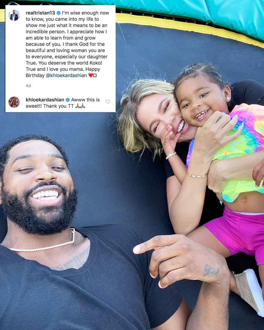 Tristan Thompson Khloe Kardashian and True All the Times Tristan Thompson Has Flirted With Khloe Kardashian on Instagram