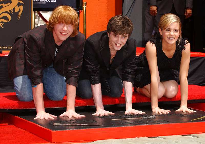 4 2007 Handprints on the Hollywood Walk of Fame with Rupert and Emma Daniel Radcliffe