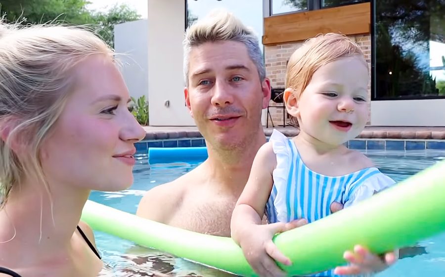 Arie Luyendyk Jr and Lauren Burnham Daughter Alessi First Swimming Lesson