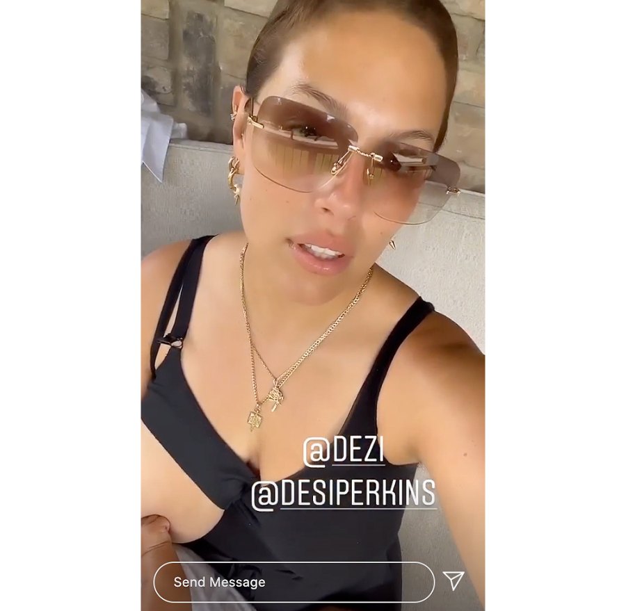 Ashley Graham Breast-Feeding Shots With Son Isaac glasses 1