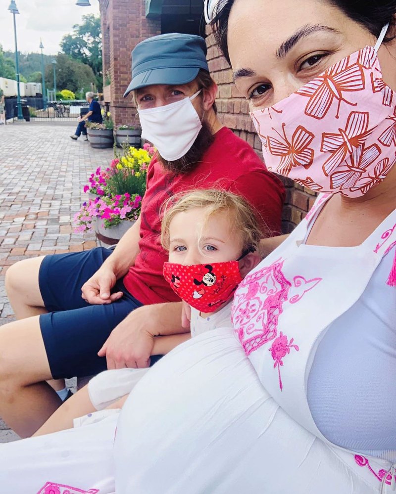 Brie Bella Birdie Bryan Danielson Kids In Masks Train Station Instagram
