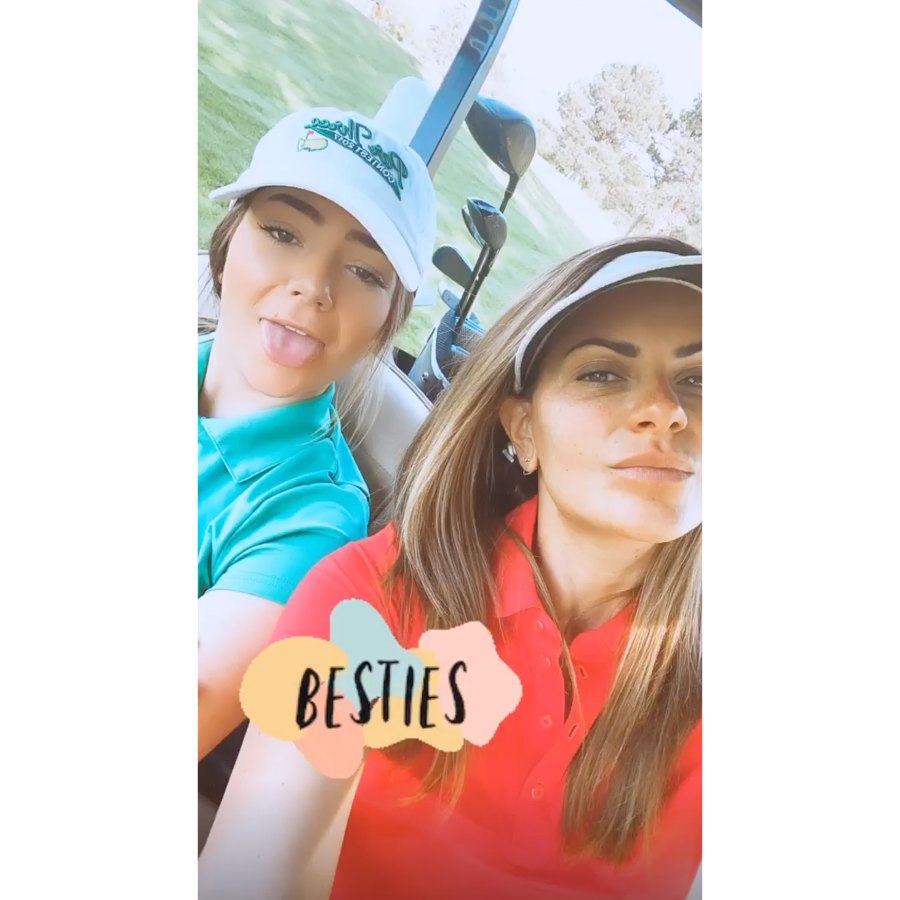 Brielle and Michelle Money Golf Cart Selfie