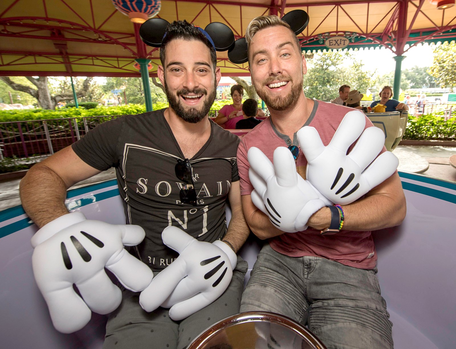 Michael Turchin and Lance Bass Celebs Visit Disney Theme Parks