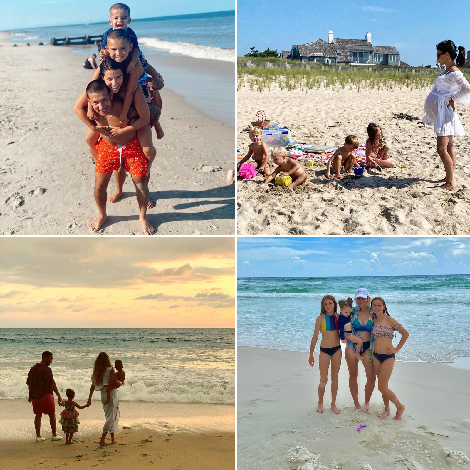Celebs on the beach with their families