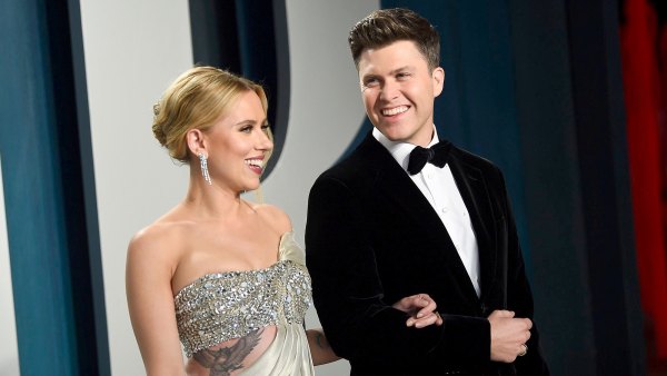 Colin Jost Blames Scarlett Johansson for Well-Placed Guitar on SNL