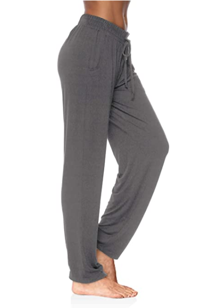 DIBAOLONG Women's Wide Leg Drawstring Loose Yoga Pants (Dark Grey)