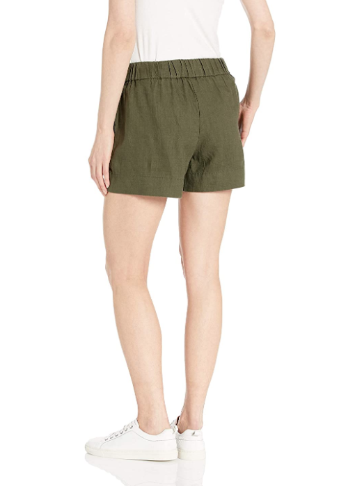 Daily Ritual Women's Linen Pull-on Short (Olive)