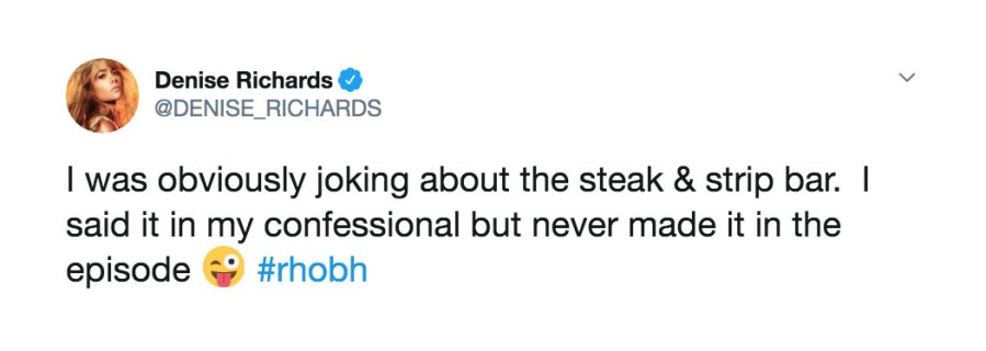 Denise Richards Twitter 01 Denise Richards Joking Strip Club RHOBH