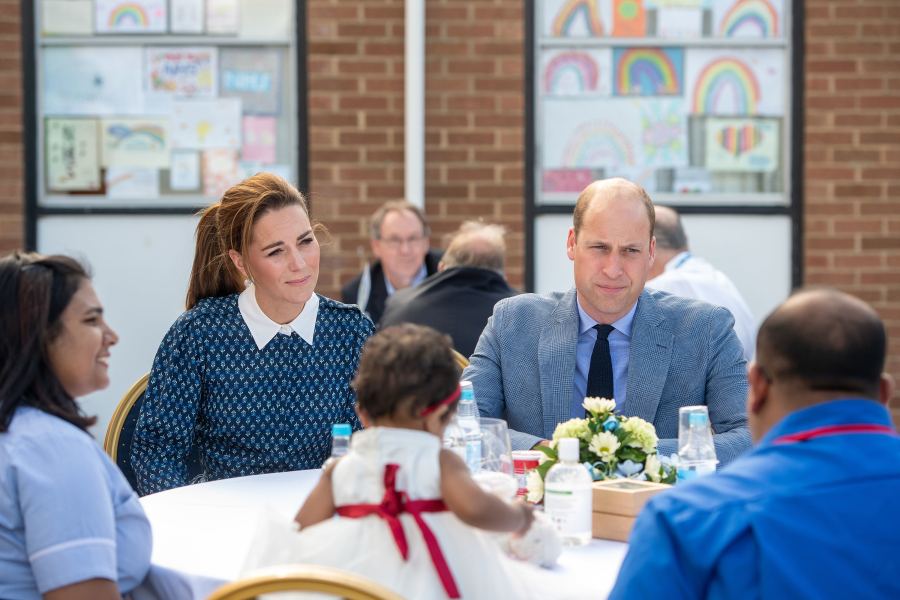 Duchess Kate Laughs With Prince William as They Have Afternoon Tea With Hospital Staff
