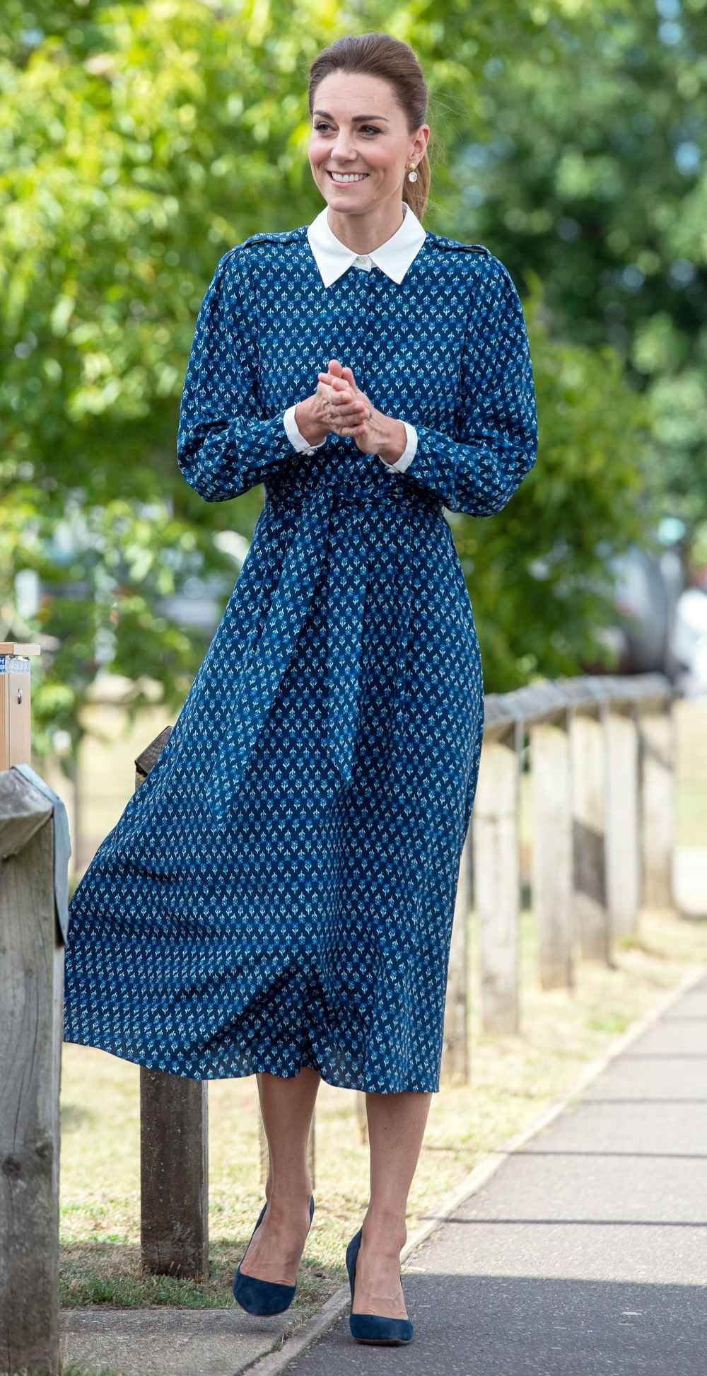 Duchess Kate Channels Princess Diana in a Beautiful Blue Shirtdress