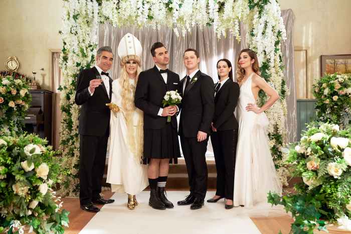Emmy Nominations 2020 Eugene Levy Catherine OHara Dan Levy Noah Reid Emily Hampshire and Annie Murphy in Schitts Creek